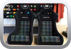 Custom racing seats harlequin tartan - Car Interior